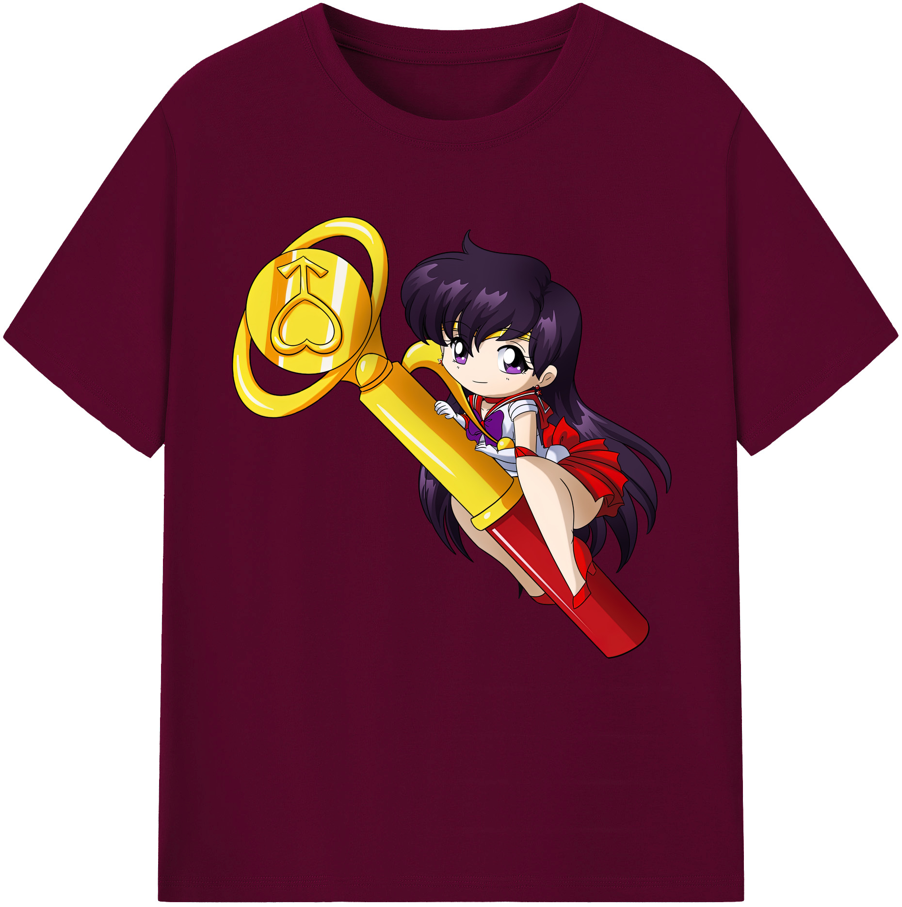 （画像用） 美少女戦士セーラームーン 火野レイ ひの レイ Sailor Moon Hino Rei （セーラーマーズ,Sailor Mars） レディースカジュアルプリントTシャツ（綿100％）